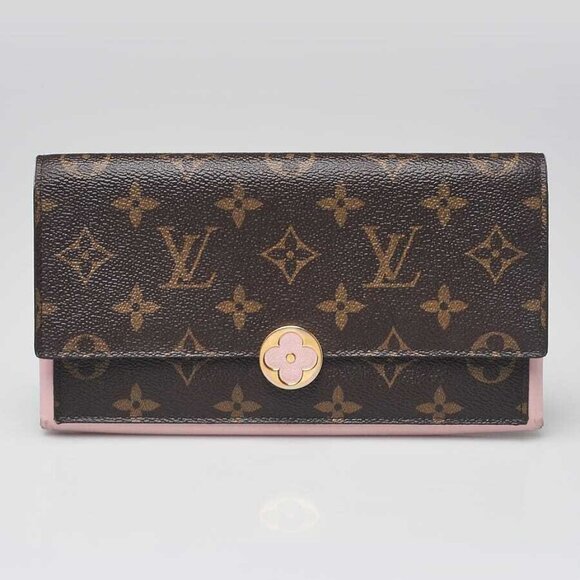 Louis Vuitton Rose Ballerine Monogram Canvas Flore Wallet - Picture 1 of 10